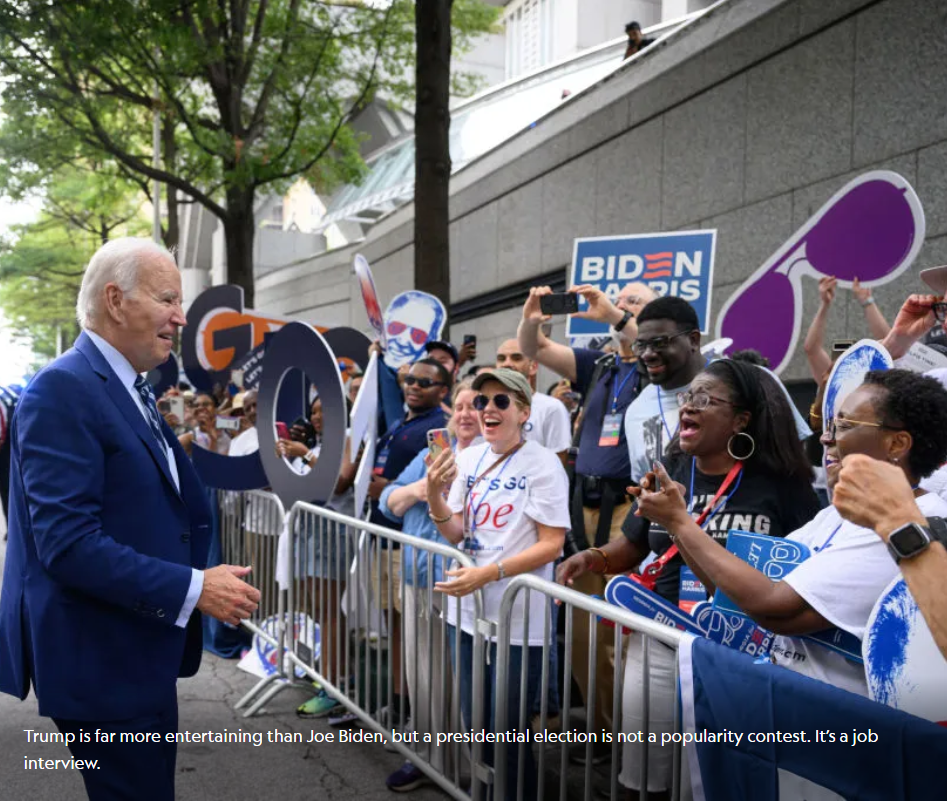 US President Joe Biden greets supporters outside his hotel ahead of the first presidential debate of the 2024 elections at CNN’s studios in Atlanta, Georgia, on June 27, 2024. (Photo by MANDEL NGAN/AFP via Getty Images)